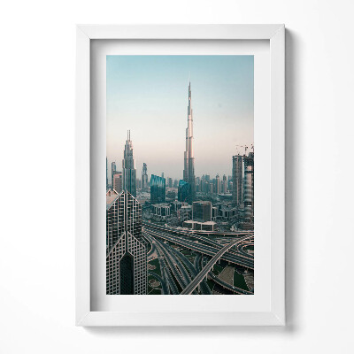 Obraz s rámem elegantní Moderní Dubaj z ptačí perspektivy