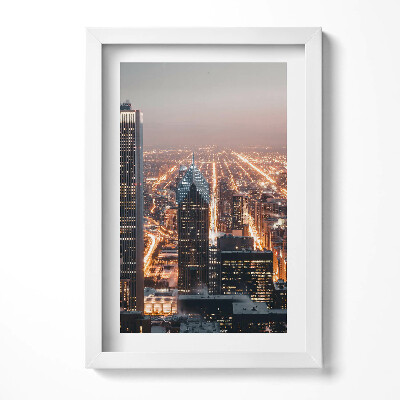 Obraz s rámem elegantní Večerní město
