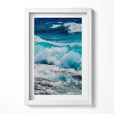 Obraz s rámem elegantní Mořské modré vlny