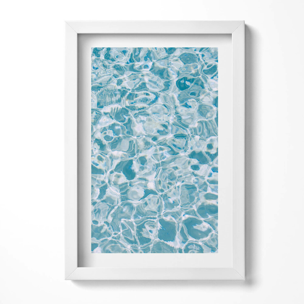 Obraz s rámem elegantní List modré, průhledné vody