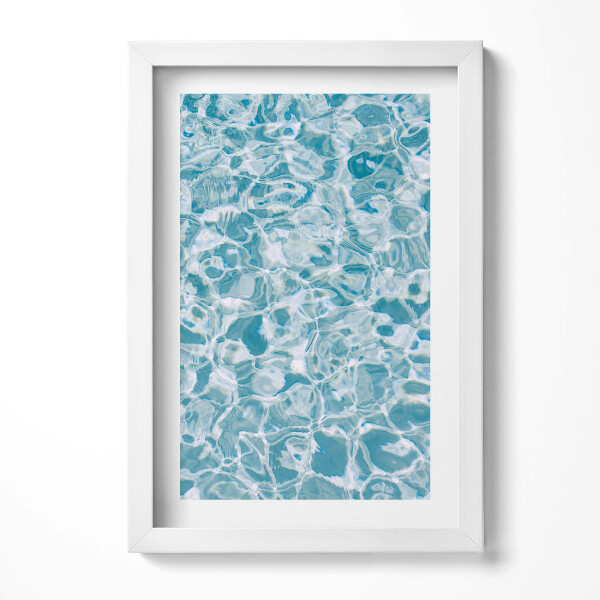 Obraz s rámem elegantní List modré, průhledné vody