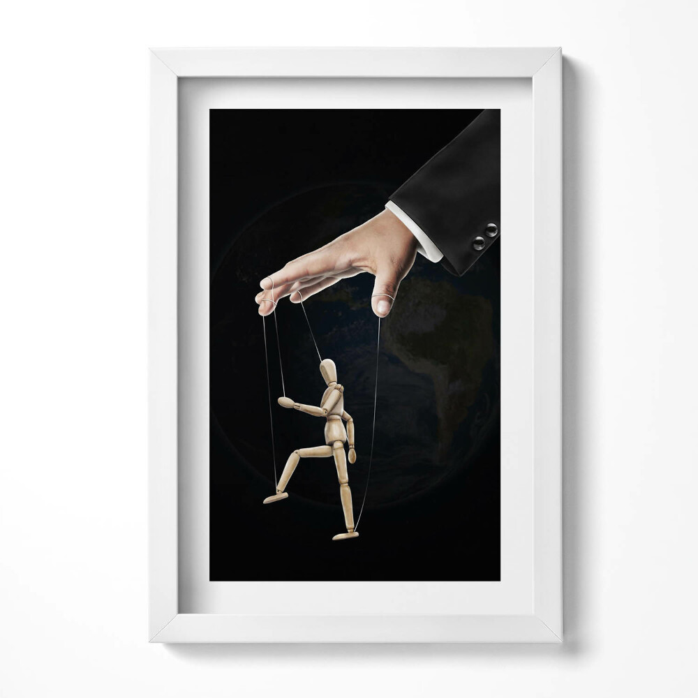 Obraz s rámem elegantní Ruka ovládající loutku
