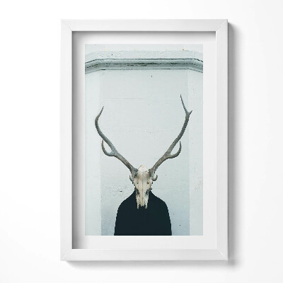 Obraz s rámem elegantní Muž s jelení lebkou