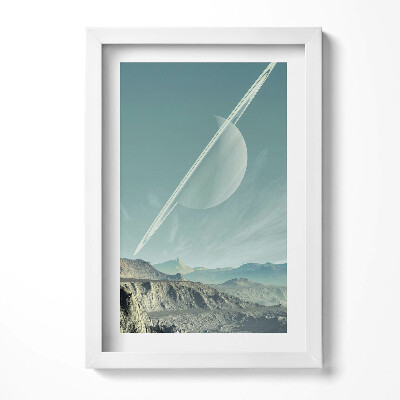 Obraz s rámem elegantní Planeta Saturn na obloze