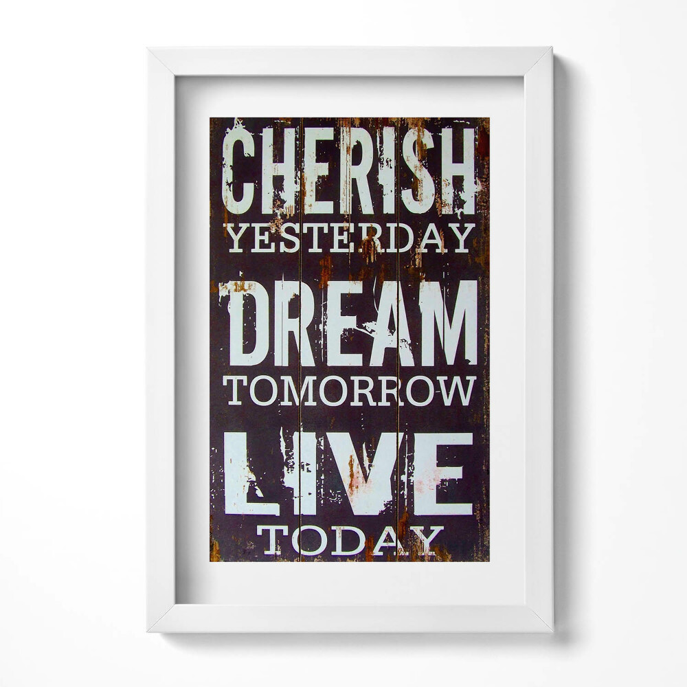 Obraz s rámem elegantní Motivační nápis stará tabule