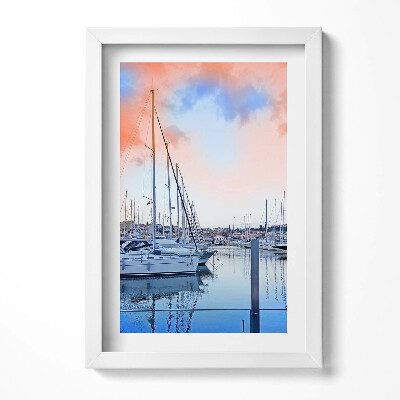 Obraz s rámem elegantní Krajina lodí na jezeře