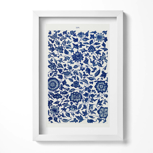 Obraz s rámem elegantní Vintage květinový vzor