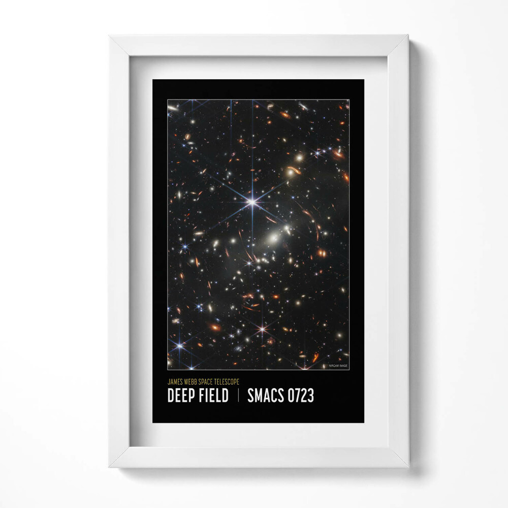 Obraz s rámem elegantní Plakát s vesmírnou tématikou s fotkami NASA