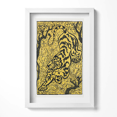 Obraz s rámem elegantní Čínský tygr ilustrace