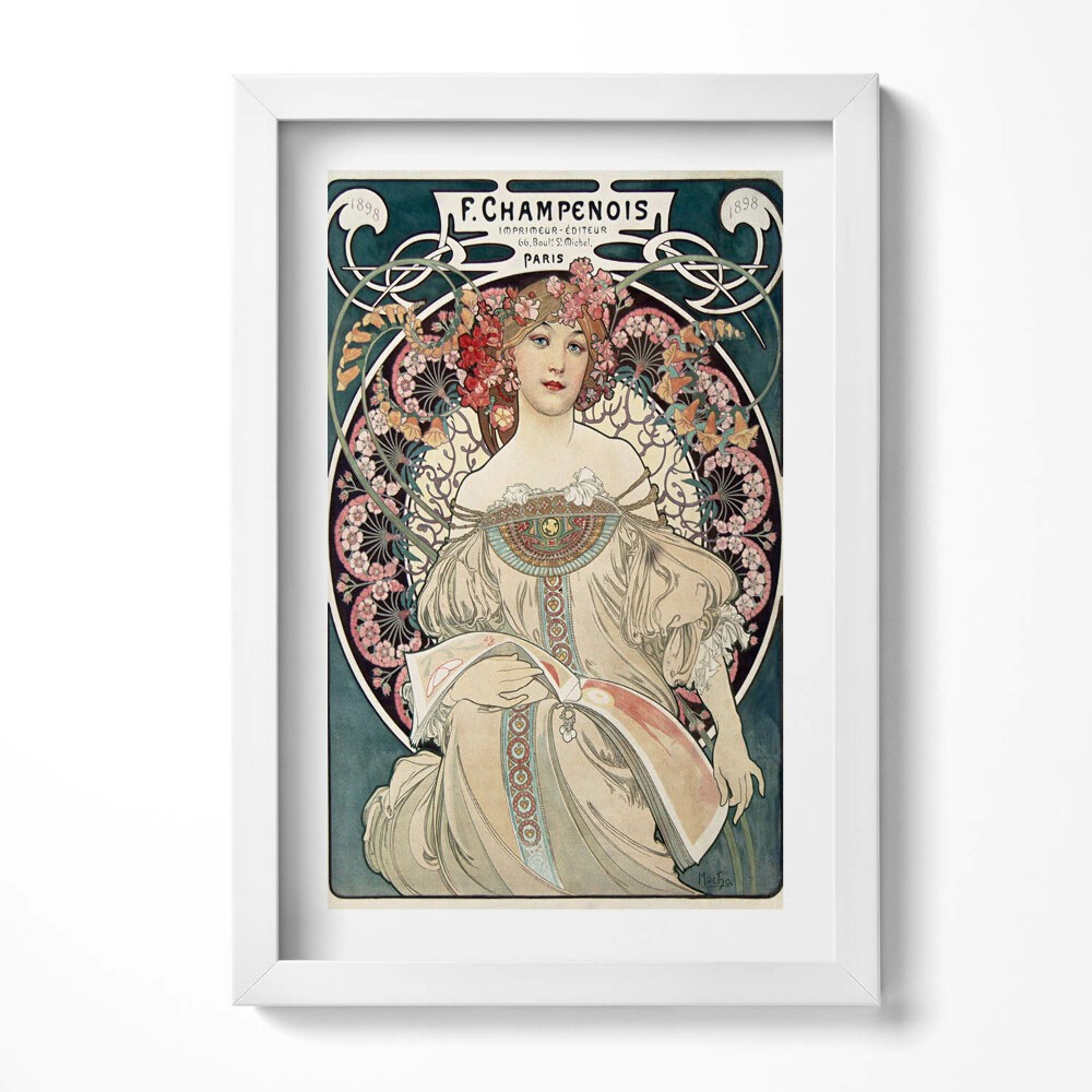 Obraz s rámem elegantní Žena ilustrace - Alfons Mucha