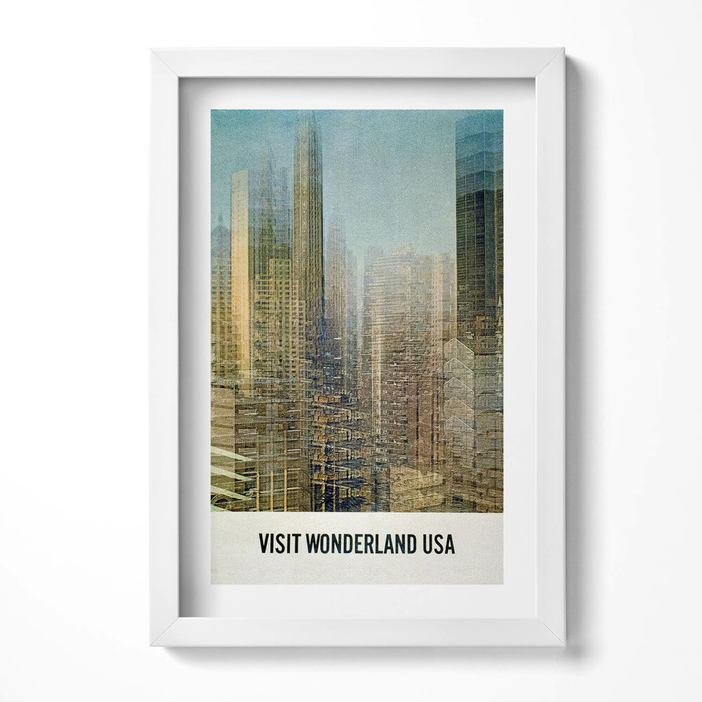 Obraz s rámem elegantní USA budova ilustrace