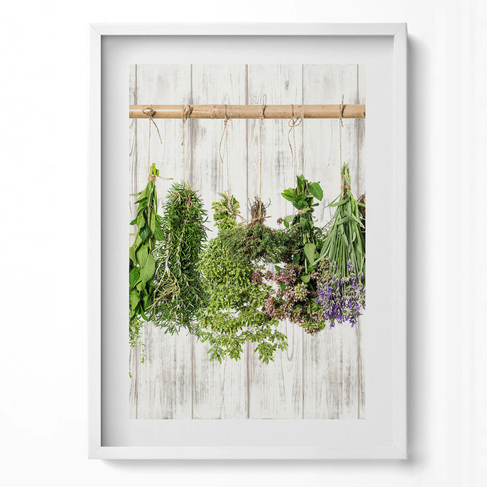 Obraz v rámu dekorativní Sušené bylinky a rostliny