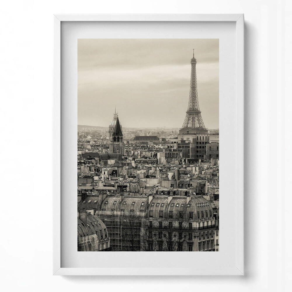 Obraz v rámu dekorativní Krajina Paříže a Eiffelova věž