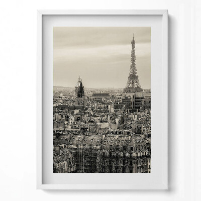 Obraz v rámu dekorativní Krajina Paříže a Eiffelova věž