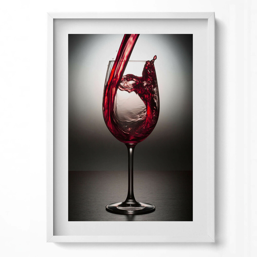 Obraz v rámu dekorativní Sklenka vína