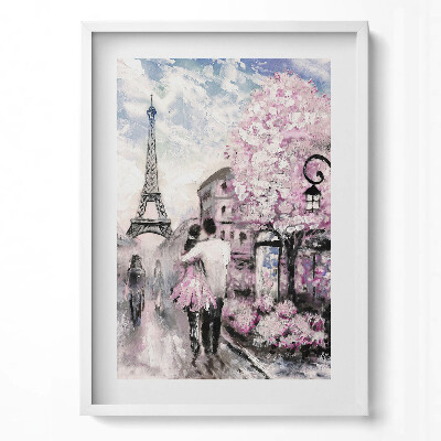 Obraz v rámu dekorativní Paříž a Eiffelova věž