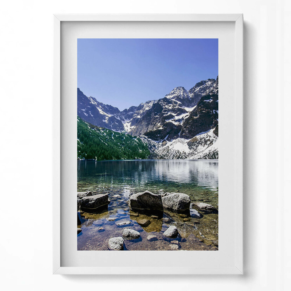 Obraz v rámu dekorativní Horské jezero - krajina