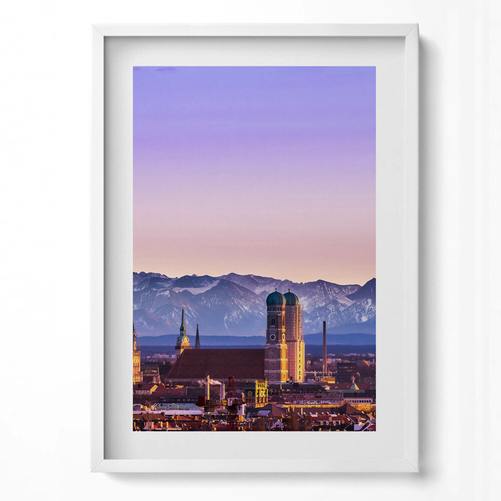 Obraz v rámu dekorativní Německé Alpy v Mnichově