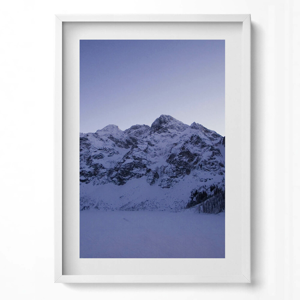 Obraz v rámu dekorativní Krajina zasněžených hor