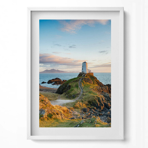 Obraz v rámu dekorativní Osamělý maják na útesu
