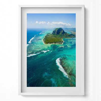 Obraz v rámu dekorativní Tyrkysový oceán z ptačí perspektivy