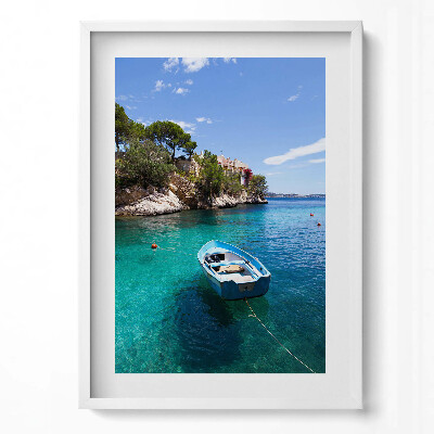 Obraz v rámu dekorativní Loď na tyrkysové moře