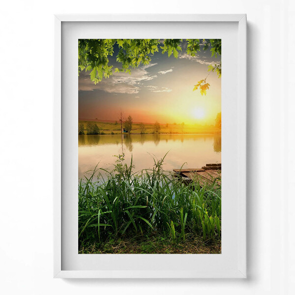 Obraz v rámu dekorativní Západ slunce, letní dny