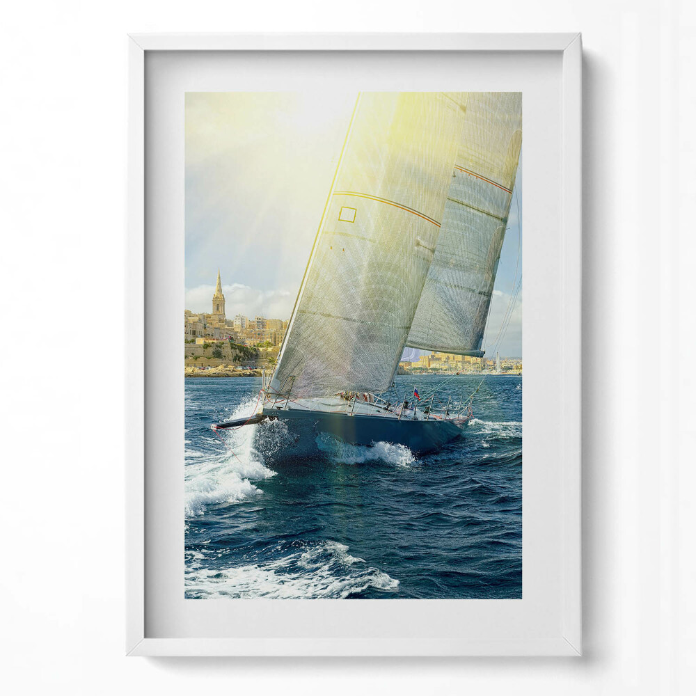 Obraz v rámu dekorativní Plovoucí jachty