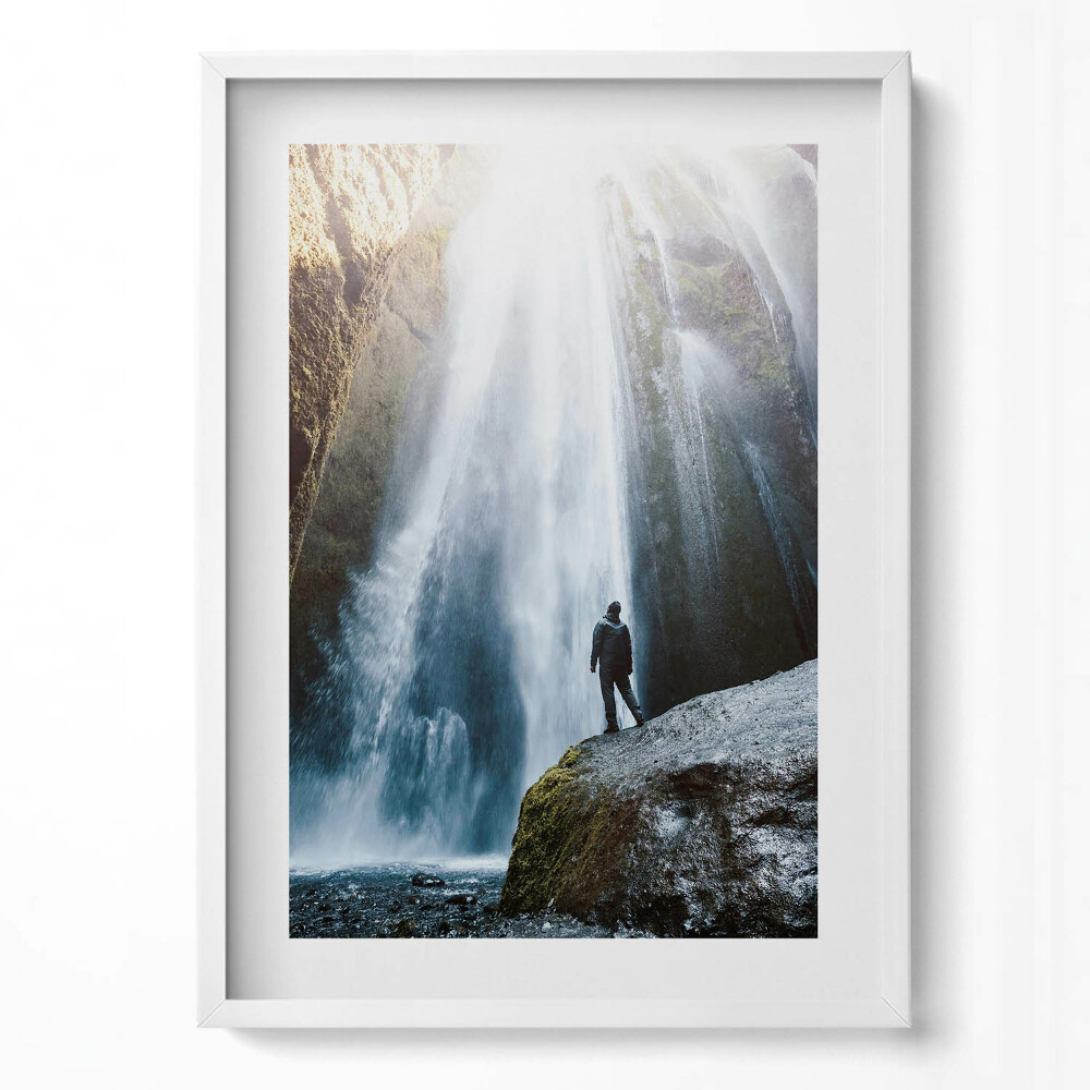 Obraz v rámu dekorativní Pohled na vodopád Gljufrabui