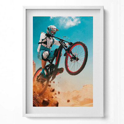 Obraz v rámu dekorativní Jízda na motorce v poušti