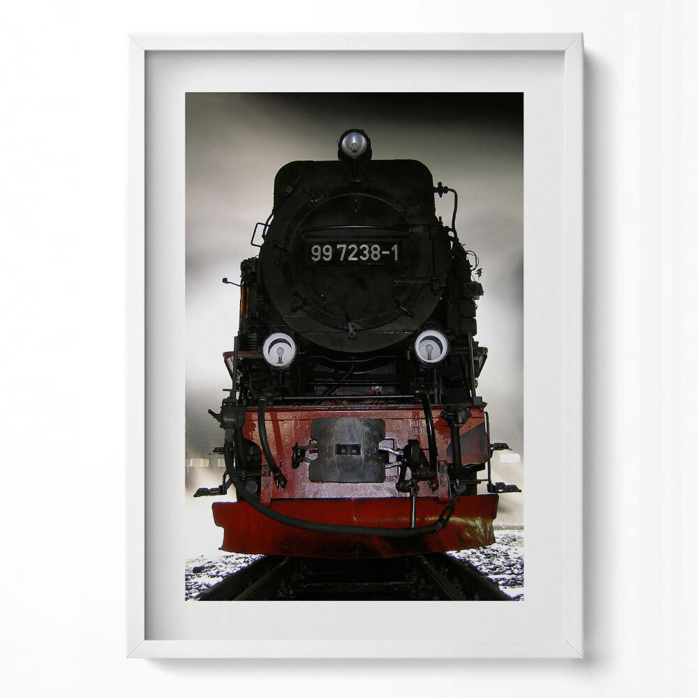 Obraz v rámu dekorativní Lokomotivy v noci