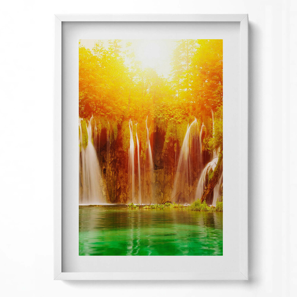 Obraz v rámu dekorativní Malebný pohled na vodopád