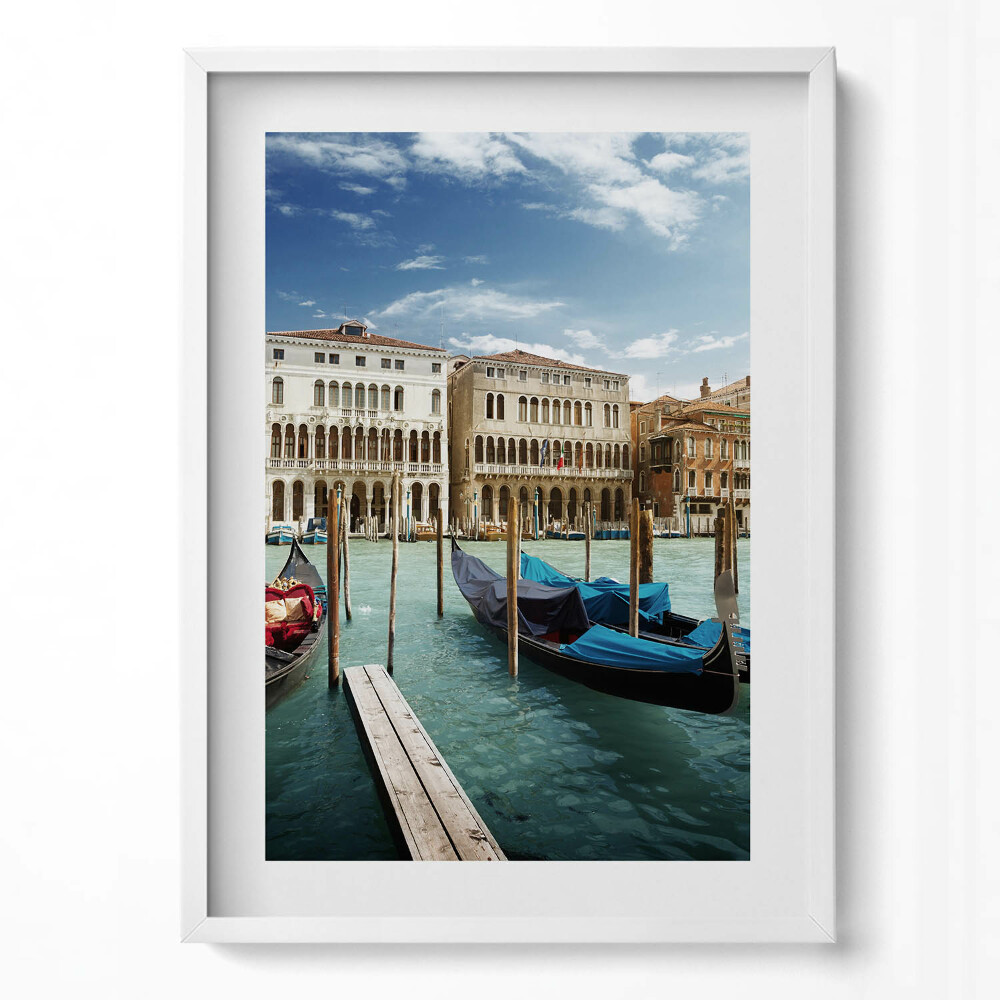 Obraz v rámu dekorativní Gondoly Benátky Itálie