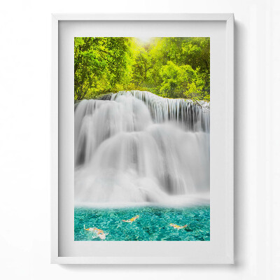 Obraz v rámu dekorativní Vodopád Huai Mae Khamin v Thajsku
