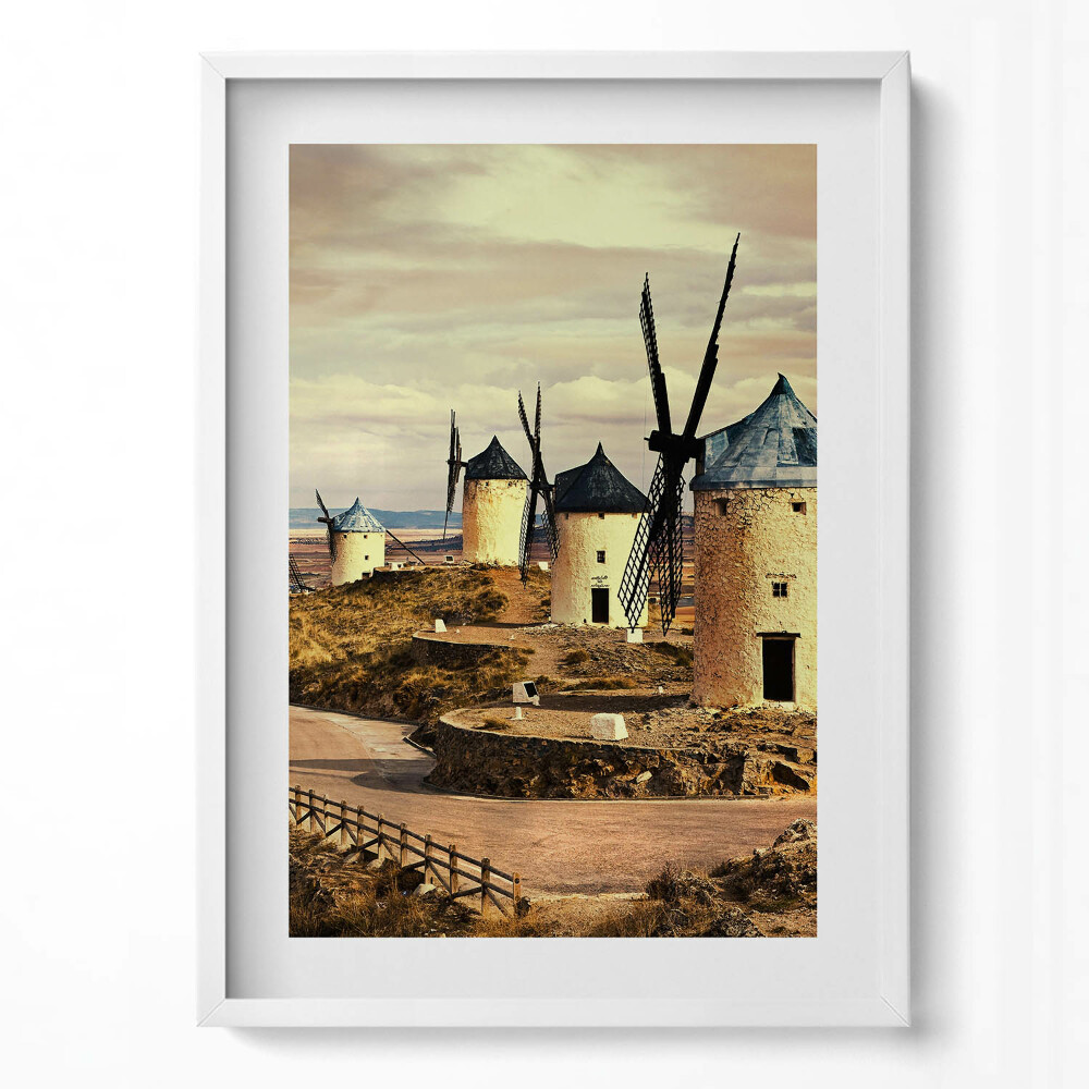 Obraz v rámu dekorativní Cosuegra větrné mlýny