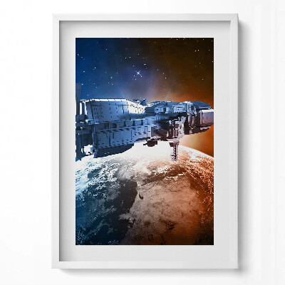 Obraz v rámu dekorativní Kosmická loď