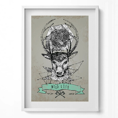 Obraz v rámu dekorativní Jelení hlava