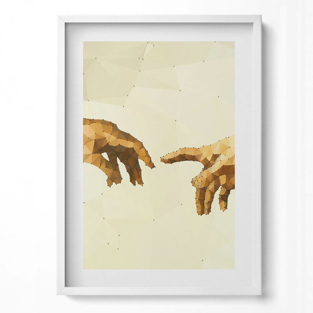 Obraz v rámu dekorativní Stvoření Adama