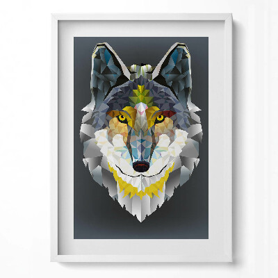 Obraz v rámu dekorativní Vlčí hlava