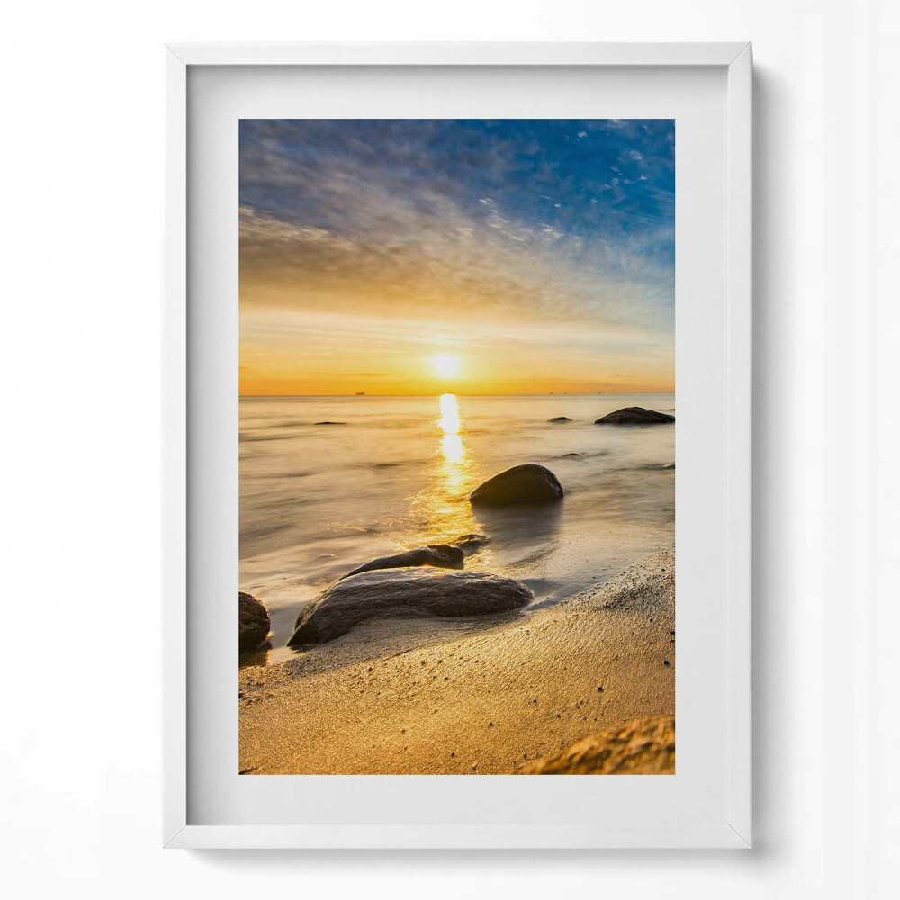 Obraz v rámu dekorativní Východ slunce Baltské moře