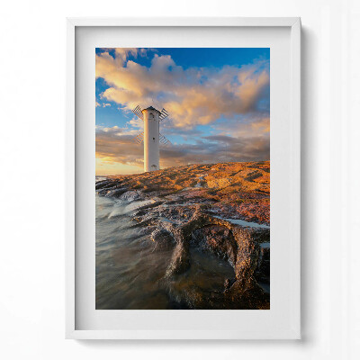 Obraz v rámu dekorativní Maják na Baltském moři