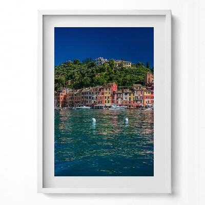 Obraz v rámu dekorativní Lodě plující v Portofinu