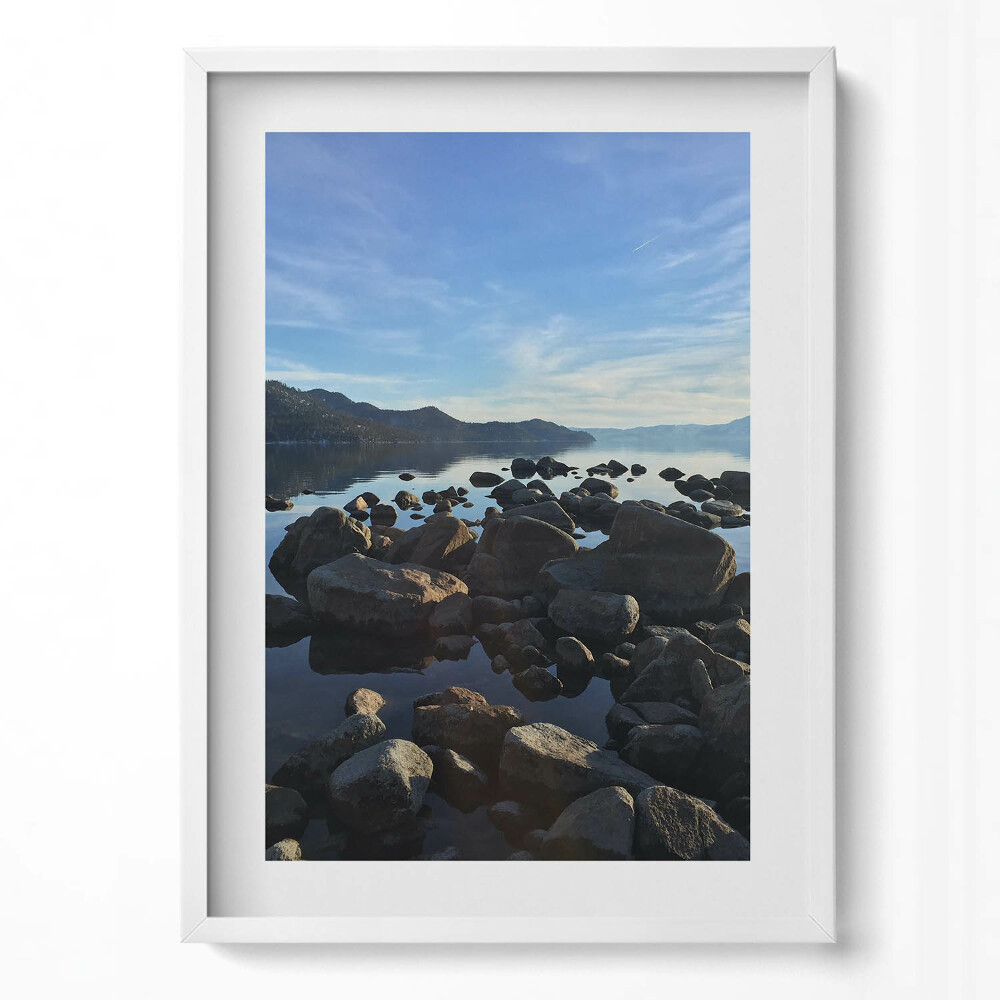 Obraz v rámu dekorativní Kameny pod zataženou oblohou