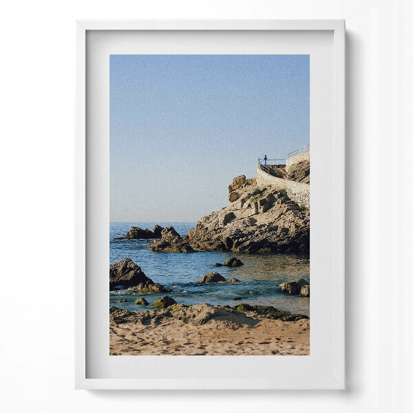 Obraz v rámu dekorativní Pláž na pobřeží Costa Brava