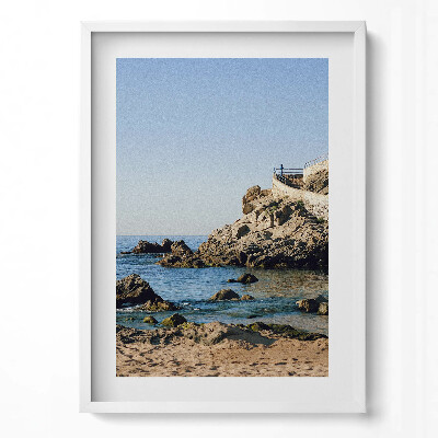 Obraz v rámu dekorativní Pláž na pobřeží Costa Brava