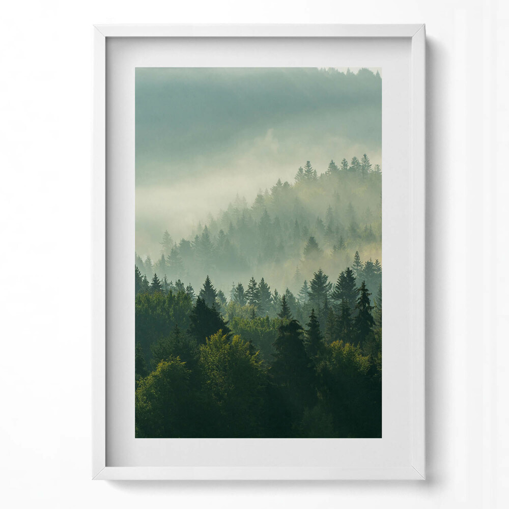 Obraz v rámu dekorativní Východ slunce v Beskydech