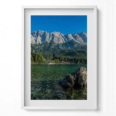 Obraz v rámu dekorativní Summit Zugspitze v Německu