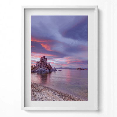 Obraz v rámu dekorativní Mono Lake California Východ slunce