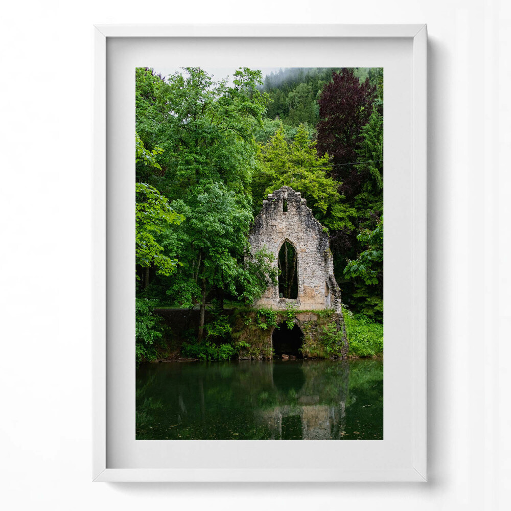 Obraz v rámu dekorativní Ruiny staré kaple Chamonix Francie