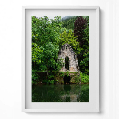 Obraz v rámu dekorativní Ruiny staré kaple Chamonix Francie